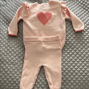 Marks & Spencer Pink Knit Heart Matching Set